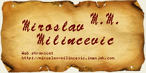 Miroslav Milinčević vizit kartica